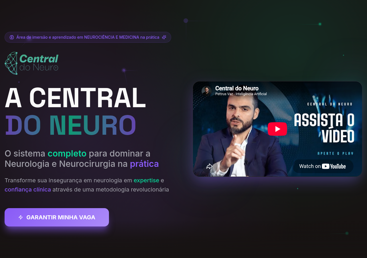 Site desenvolvido para Central do Neuro — Educação Médica / Neurologia